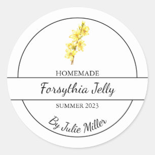 Simple Homemade Forsythia Jelly Label