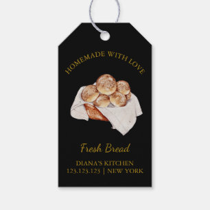 Simple Homemade Fresh Bread Hang Tag   Black