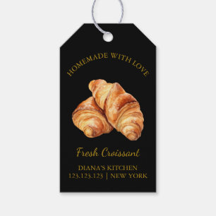 Simple Homemade Fresh Croissant Hang Tag Black