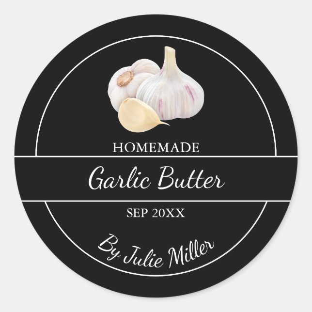 Simple Homemade Garlic Butter Label (Front)