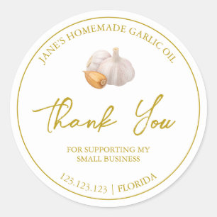 Simple Homemade Garlic Oil Thank You Label