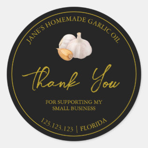 Simple Homemade Garlic Oil Thank You Label