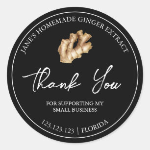 Simple Homemade Ginger Extract Thank You Label