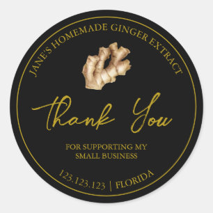 Simple Homemade Ginger Extract Thank You Label