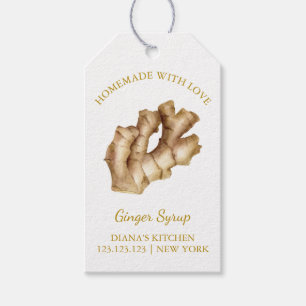 Simple Homemade Ginger Syrup Hang Tag l White