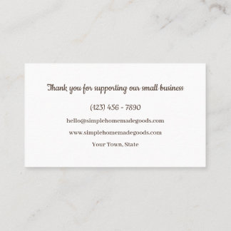 Simple Homemade Goods Cottage Made with Love Business Card