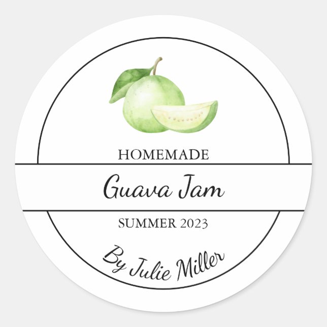 Simple Homemade Guava Jam Label (Front)