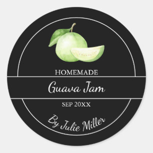 Simple Homemade Guava Jam Label Black