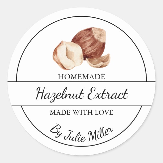 Simple Homemade Hazelnut Extract Label (Front)