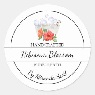 Simple Homemade Hibiscus Bubble Bath Label