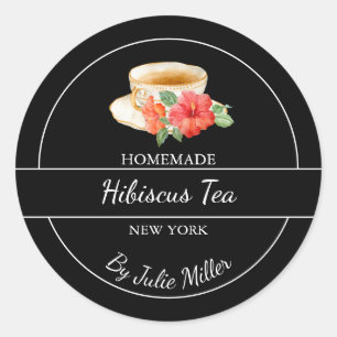 Simple Homemade Hibiscus Tea Label