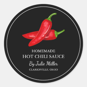 Simple Homemade Hot Chili Sauce Label