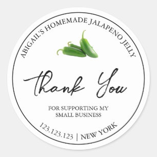 Simple Homemade Jalapeno Jelly Thank You Label