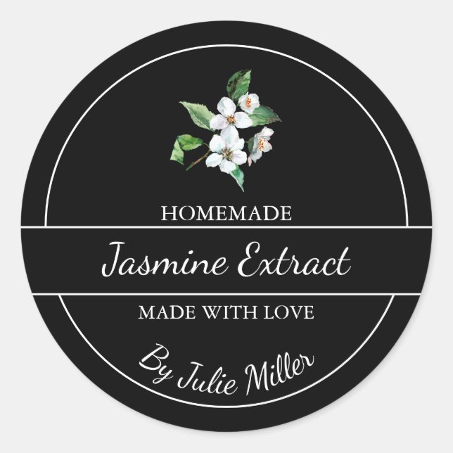 Simple Homemade Jasmine Extract Label (Front)