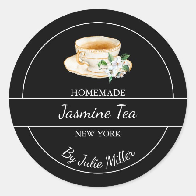 Simple Homemade Jasmine Tea Label (Front)