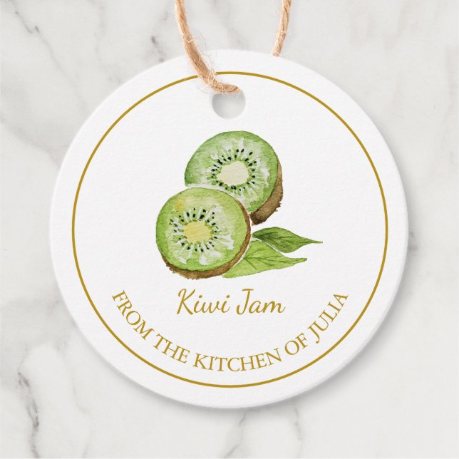 Simple Homemade Kiwi Jam Hang Tag l White (Front)