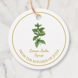 Simple Homemade Lemon Balm Syrup Hang Tag l White
