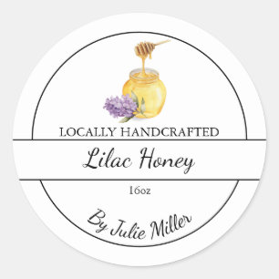 Simple Homemade Lilac infused Honey Label