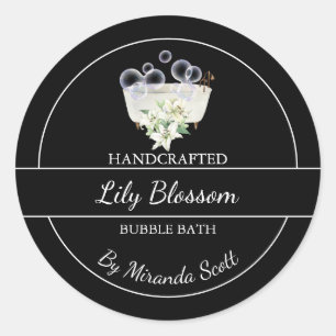 Simple Homemade Lily Bubble Bath Label