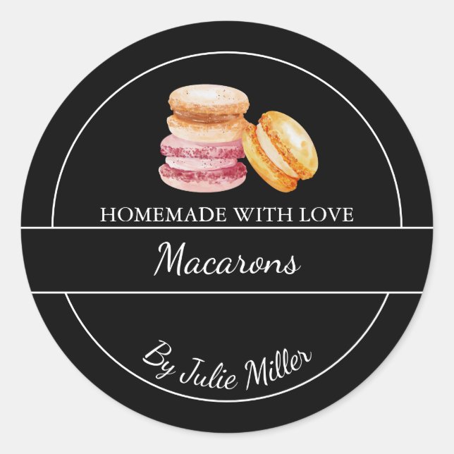 Simple Homemade Macarons Label (Front)