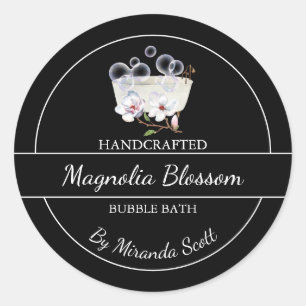 Simple Homemade Magnolia Bubble Bath Label