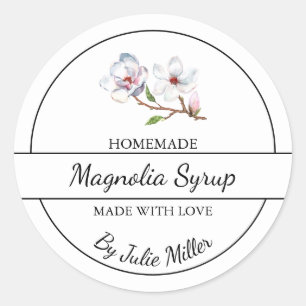 Simple Homemade Magnolia Syrup Label