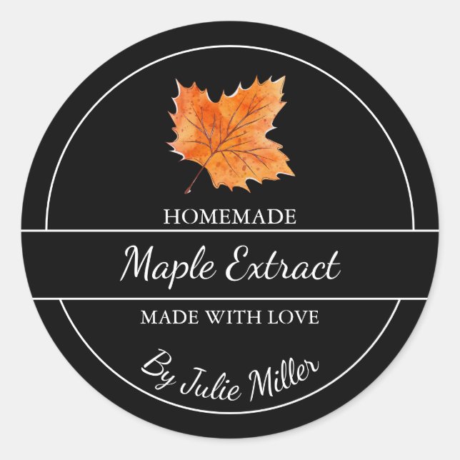 Simple Homemade Maple Extract Label (Front)