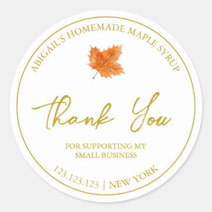 Simple Homemade Maple Syrup Thank You Label