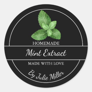 Simple Homemade Mint Extract Label