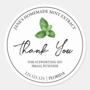 Simple Homemade Mint Extract Thank You Label