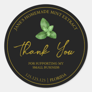 Simple Homemade Mint Extract Thank You Label