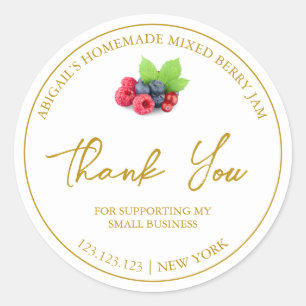 Simple Homemade Mixed Berry Jam Thank You Label