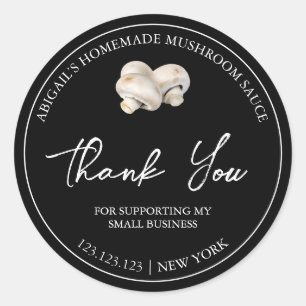 Simple Homemade Mushroom Sauce Thank You Label