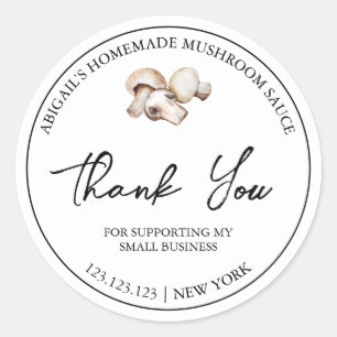 Simple Homemade Mushroom Sauce Thank You Label