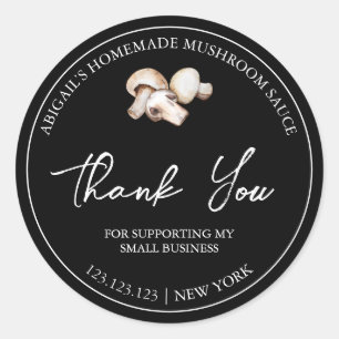 Simple Homemade Mushroom Sauce Thank You Label
