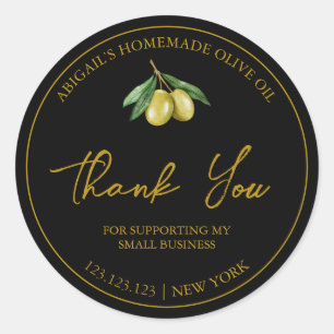 Simple Homemade Olive Oil Thank You Label