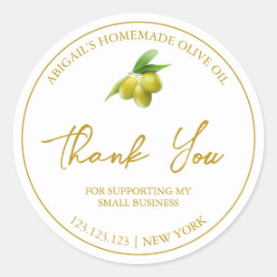 Simple Homemade Olive Oil Thank You Label