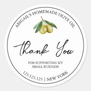 Simple Homemade Olive Oil Thank You Label