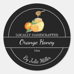 Simple Homemade Orange infused Honey Label