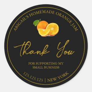 Simple Homemade Orange Jam Thank You Label