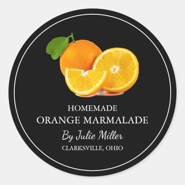Simple Homemade Orange Marmalade Label (Front)