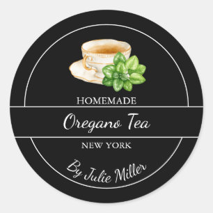 Simple Homemade Oregano Tea Label