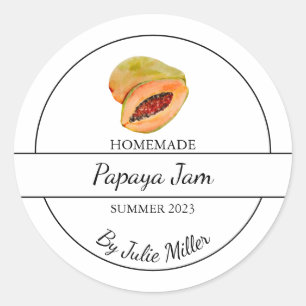 Simple Homemade Papaya Jam Label