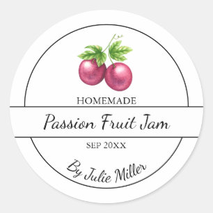 Simple Homemade Passion Fruit Jam Label