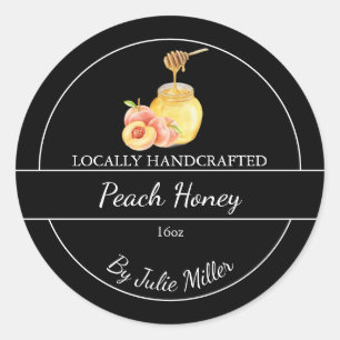 Simple Homemade Peach infused Honey Label
