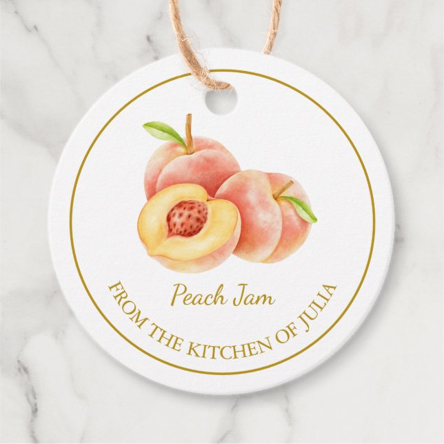 Simple Homemade Peach Jam Hang Tag l White (Front)