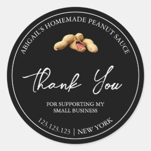 Simple Homemade Peanut Sauce Thank You Label