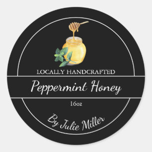Simple Homemade Peppermint infused Honey Label