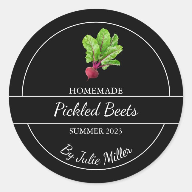 Simple Homemade Pickled Beets Label (Front)