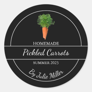 Simple Homemade Pickled Carrots Label